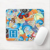 夏のおもしろいパターン|はあなたのイニシャルを加えます マウスパッド (マウス)
