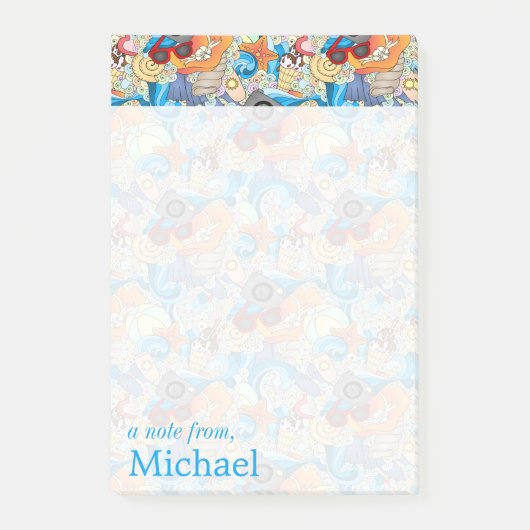 夏のおもしろいパターン|はあなたの名前を加えます ポストイット (正面)