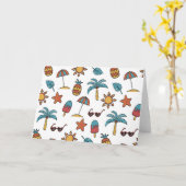 夏のおもしろいパターン カード (黄色い花)