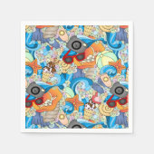 夏のおもしろいパターン スタンダードカクテルナプキン (正面)