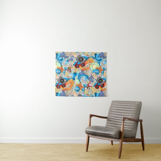 夏のおもしろいパターン タペストリー (インサイチュ(横))