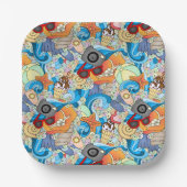 夏のおもしろいパターン ペーパープレート (正面)