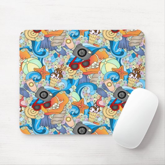 夏のおもしろいパターン マウスパッド (マウス)