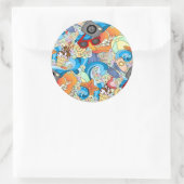 夏のおもしろいパターン ラウンドシール (バッグ)