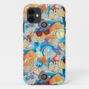 夏のおもしろいパターン iPhone 11 ケース