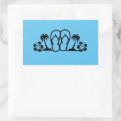 夏のおもしろいビーチサンダルヤシの木のシール 長方形シール (バッグ)