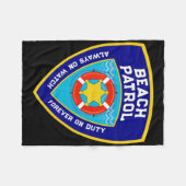 夏のおもしろいビーチパトロール海永遠にLi フリースブランケット (正面(横))