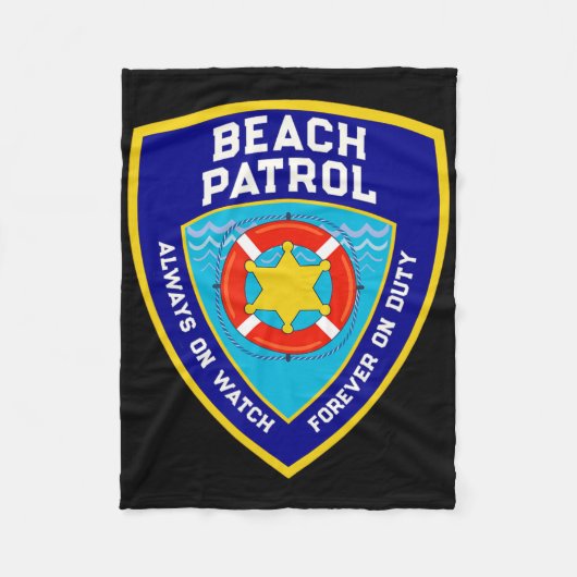 夏のおもしろいビーチパトロール海永遠にLi フリースブランケット (正面)
