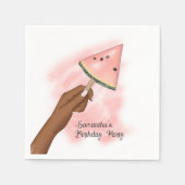 夏のおもしろいビーチパーティー スタンダードカクテルナプキン (正面)