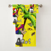 夏のおもしろいビーチパームツリーバスルームタオルセット バスタオルセット (インサイチュ)