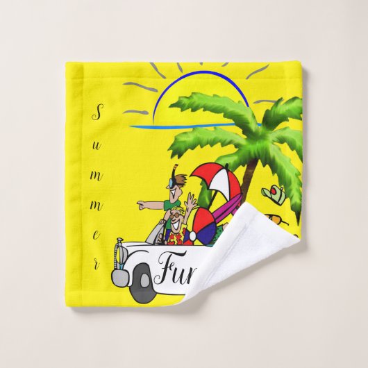 夏のおもしろいビーチパームツリーバスルームタオルセット バスタオルセット (ウォッシュタオル)