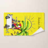 夏のおもしろいビーチパームツリーバスルームタオルセット バスタオルセット (ハンドタオル)