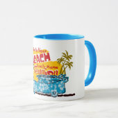 夏のおもしろいビーチファミリー懇親会カスタマイズ可能なマグカップ マグカップ (正面右)