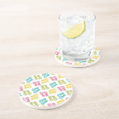 夏のおもしろいピンクのフリップフロップサンダルのスリッパのパターン コースター (側面)