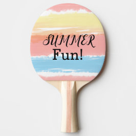 夏のおもしろいピンクブルーイエローウォーター色のストライプ 卓球ラケット