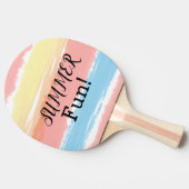 夏のおもしろいピンクブルーイエローウォーター色のストライプ 卓球ラケット (横)