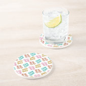 夏のおもしろいブルーフリップフロップサンダルスリッパのパターン コースター (側面)