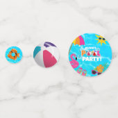夏のおもしろいプールパーティー名前をカスタムする コンフェッティ (正面)