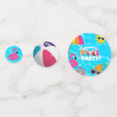 夏のおもしろいプールパーティー名前をカスタムする コンフェッティ (裏面)