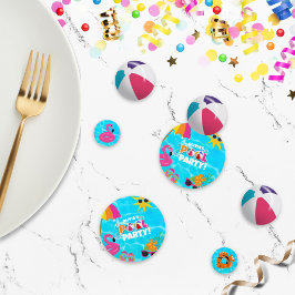 夏のおもしろいプールパーティー名前をカスタムする コンフェッティ