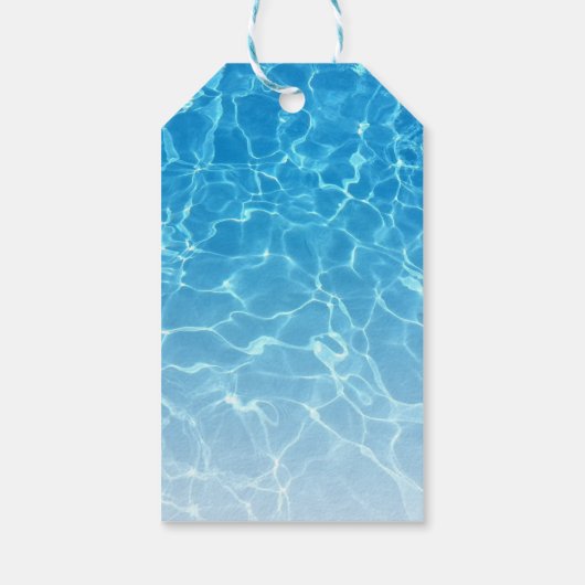 夏のおもしろいプールパーティー誕生日ありがとう ギフトタグ (裏面)