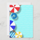 夏のおもしろいプールパーティー誕生祝い 招待状 (裏面)