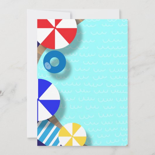 夏のおもしろいプールパーティー誕生祝い 招待状 (裏面)