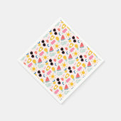 夏のおもしろいプールパーティー スタンダードカクテルナプキン (角)