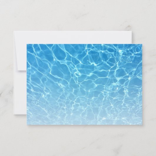 夏のおもしろいプール誕生日パーティーの写真 サンキューカード (裏面)