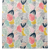 夏のおもしろいモダンの熱帯パタカラフルーン シャワーカーテン (正面)