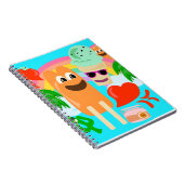 夏のおもしろい友達かわいいかわいい漫画のキャラクター ノートブック (右側)