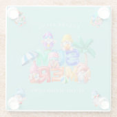 夏のおもしろい格言水彩 ガラスコースター (裏面)