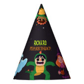 夏のおもしろい歌を着た巨大な黄色いバナナ パーティーハット (正面)