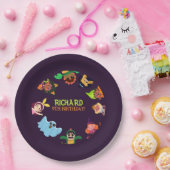 夏のおもしろい歌を着た巨大な黄色いバナナ ペーパープレート (パーティー)