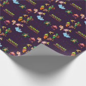 夏のおもしろい歌を着た巨大な黄色いバナナ ラッピングペーパー (角)