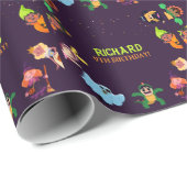 夏のおもしろい歌を着た巨大な黄色いバナナ ラッピングペーパー (ロールコーナー)