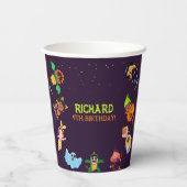 夏のおもしろい歌を着た巨大な黄色いバナナ 紙コップ (裏面)