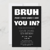 夏のおもしろい男の子の誕生日の招待状 招待状 (正面)