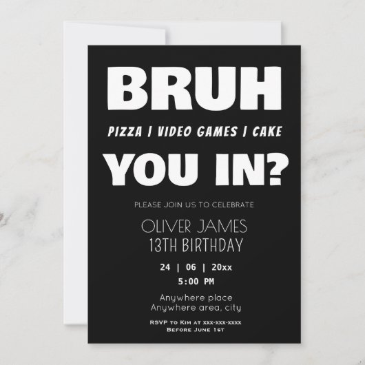 夏のおもしろい男の子の誕生日の招待状 招待状 (正面)