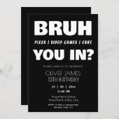 夏のおもしろい男の子の誕生日の招待状 招待状 (正面/裏面)