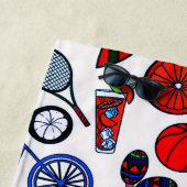 夏のおもしろい白 ビーチタオル (インサイチュ)