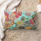 夏のおもしろい花模様 ランバークッション (ブランケット)