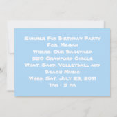 夏のおもしろい誕生会 招待状 (裏面)