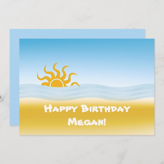 夏のおもしろい誕生会 招待状 (正面/裏面)