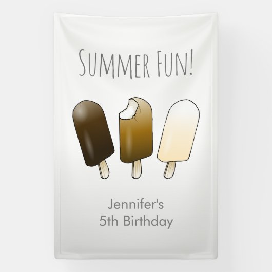 夏のおもしろい誕生日 横断幕 (縦)