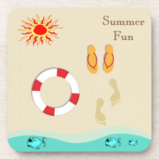 夏のおもしろい飲料用コースター コースター (正面)