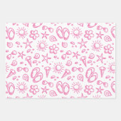 夏のおもしろい1ラッピング紙フラットシートセット3 ラッピングペーパーシート (正面3)