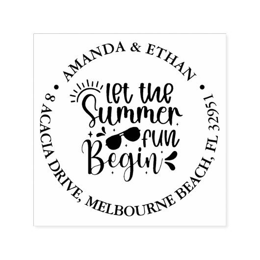 夏のおもしろい セルフインキングスタンプ (デザイン)