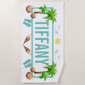 夏のおもしろい ビーチタオル (正面)