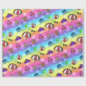 夏のおもしろい ラッピングペーパー (フラット)